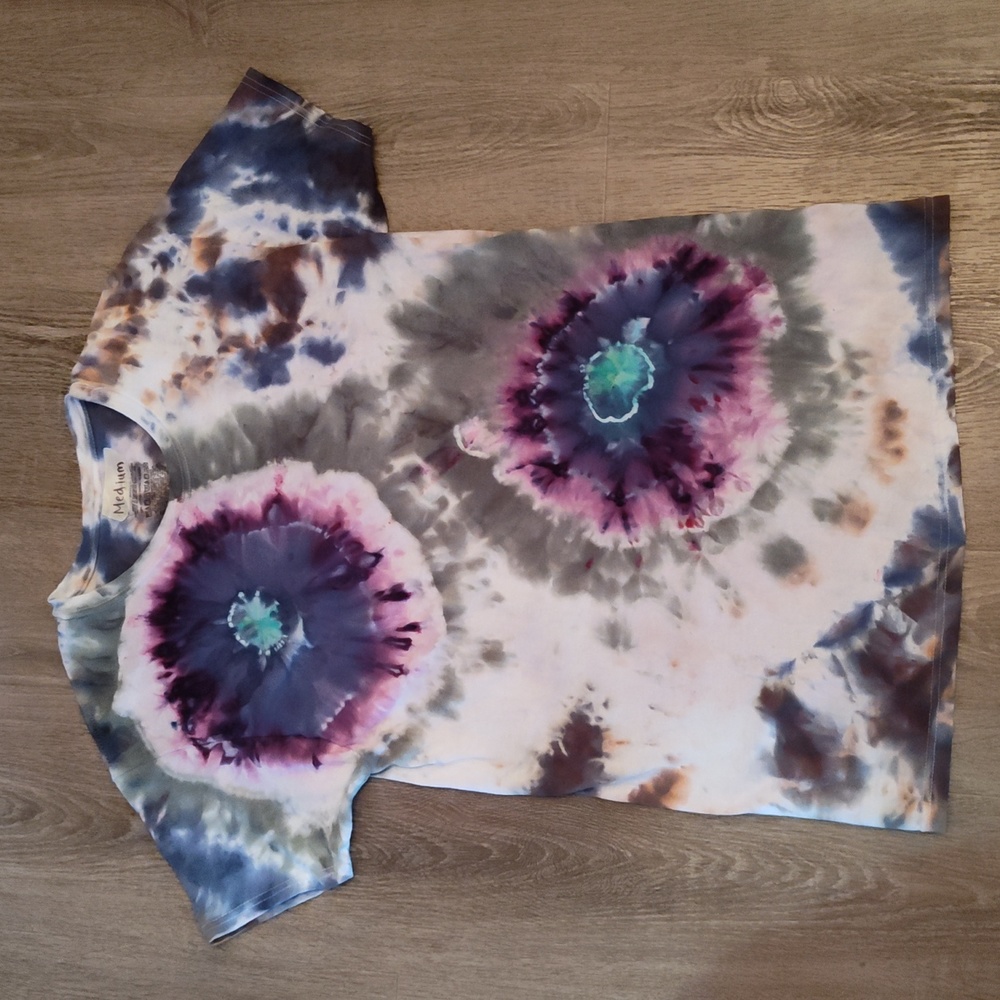 Mens Med Short Sleeve Handmade Tie Dye Shirt